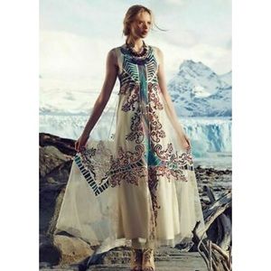 Anthropologie Laser Cut Tulle Glacier Maxi